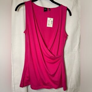 NWT Saks Fifth Avenue Black Label Orchid Pink Tunic VNeck Sleeveless Top Size S